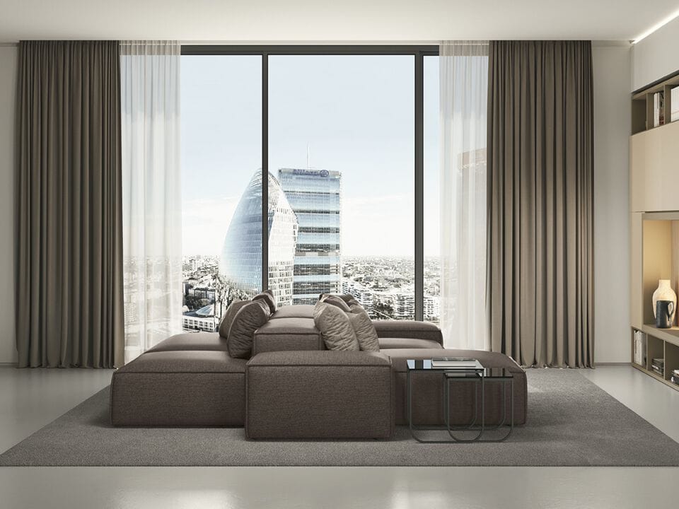 Модульный тканевый диван Febal Casa подпись ARCH-00065356