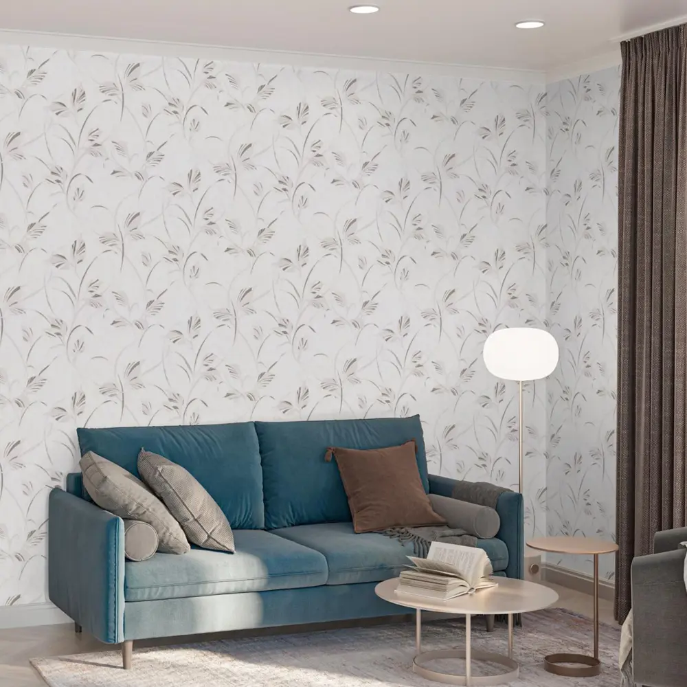 Обои флизелиновые PALITRA HOME Pro-Fleur с растительным орнаментом в скандинавском стиле 89391372 STLM-1571741 - Вид №4