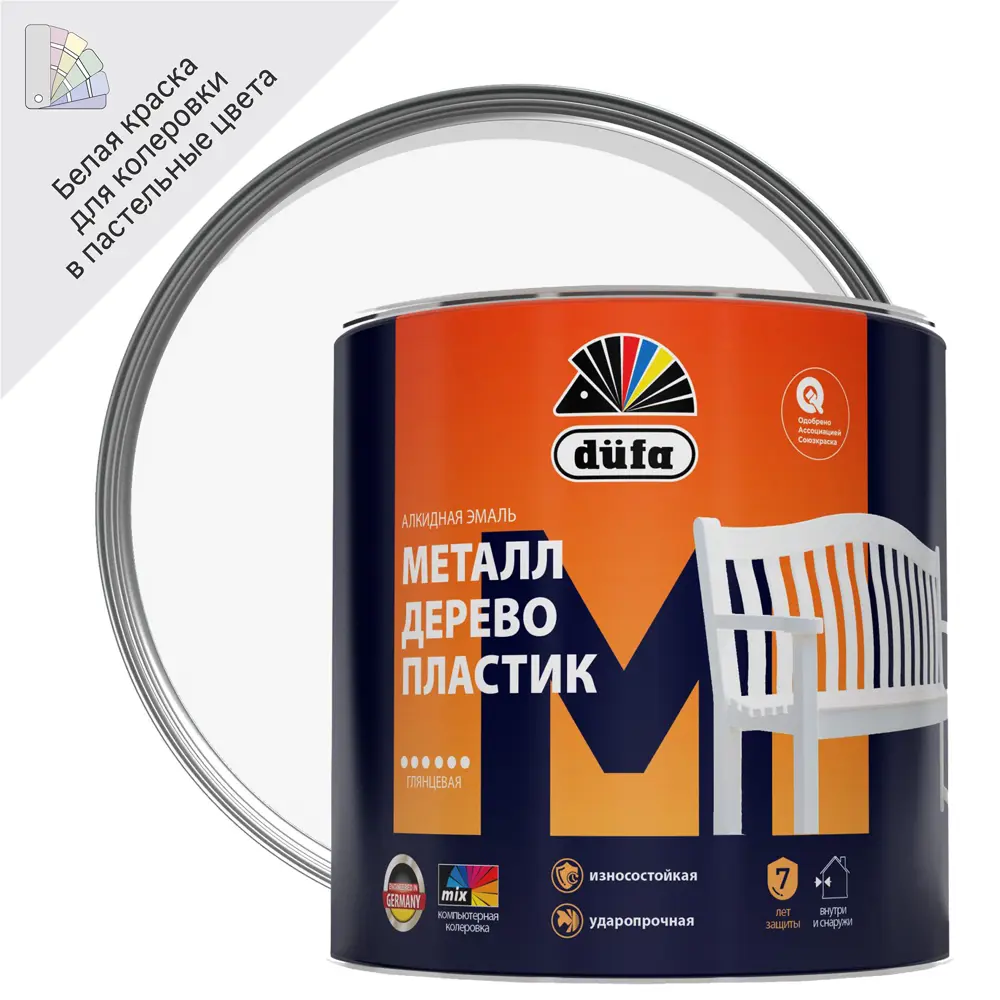 Алкидная эмаль Dufa Premium White для внутренних и наружных работ 18557683 STLM-0011362
