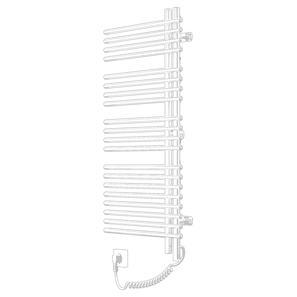 Полотенцесушитель электрический Арго Бригантина-Э 500x1000 мм 180 Вт с терморегулятором лесенка цвет белый STLM-2021898