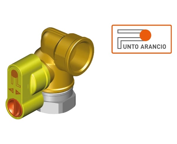 Запорный клапан с гнездом давления и предохранительной ручкой версия 90 ° справа TECO G2 Punto Orange® ARCH-00059930 - Вид №1