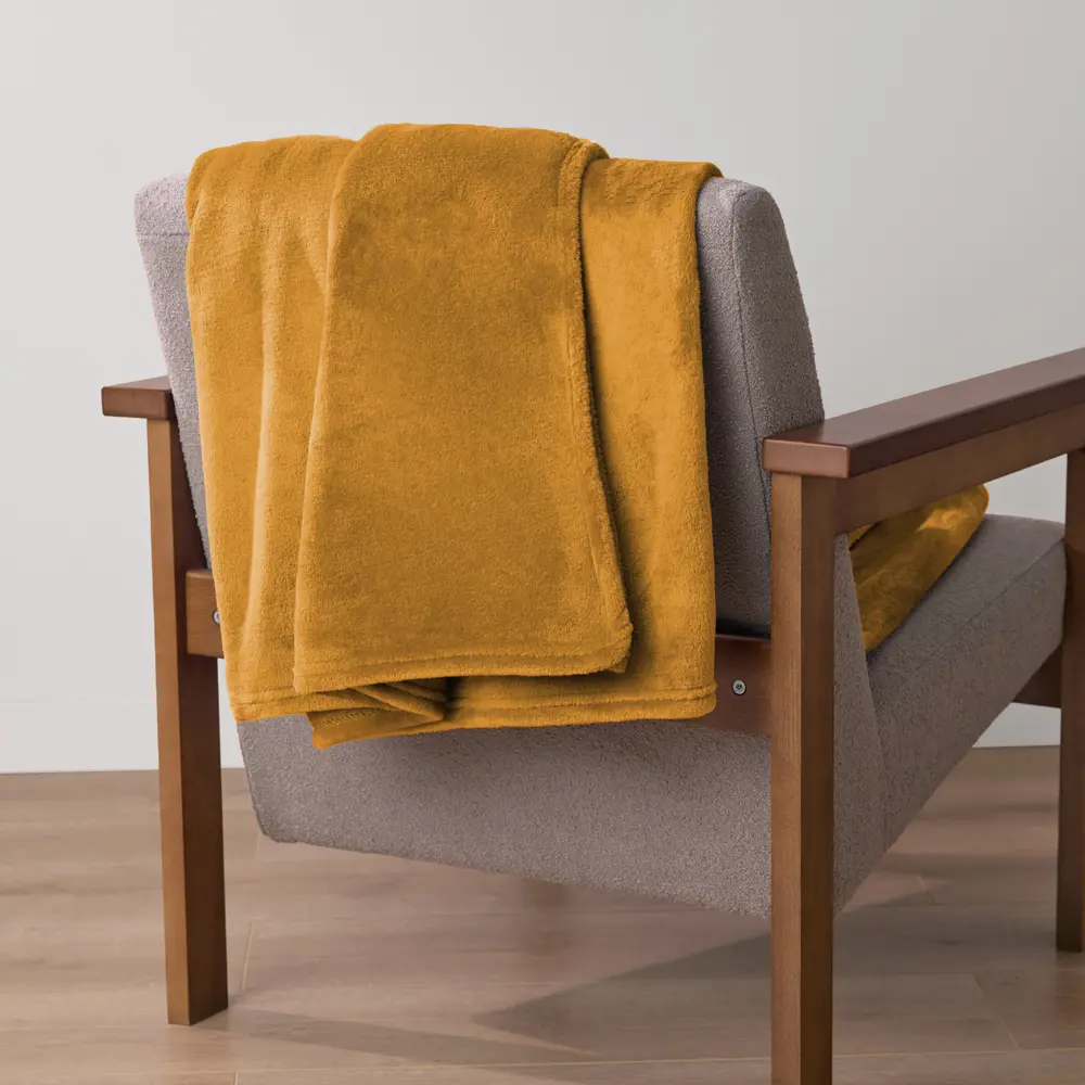 Плед KREAFORTA Flandria 200x220 см микрофибра цвет горчица 89434098 STLM-2061751