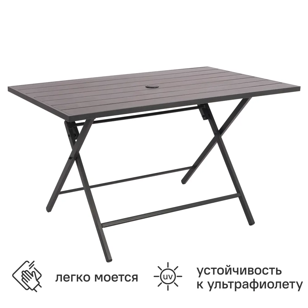 Садовый стол нераздвижной складной BEGINIA Lama 122x76x72 см сталь серый 89433787 STLM-2114191 - Вид №3