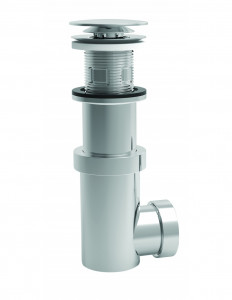 122400 000 00  Универсальный слив и сифон для умывальника Siphonette, клапан Click clack Д. 65 мм, нержавеющая сталь Valentin Хром