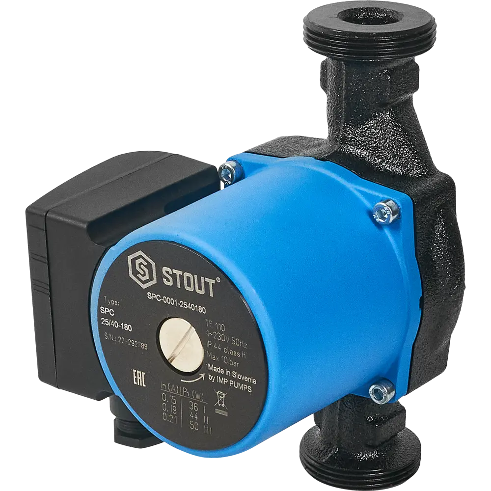 Циркуляционный насос Stout 25/4 180 мм с гайками 1 1/2" STLM-2121994