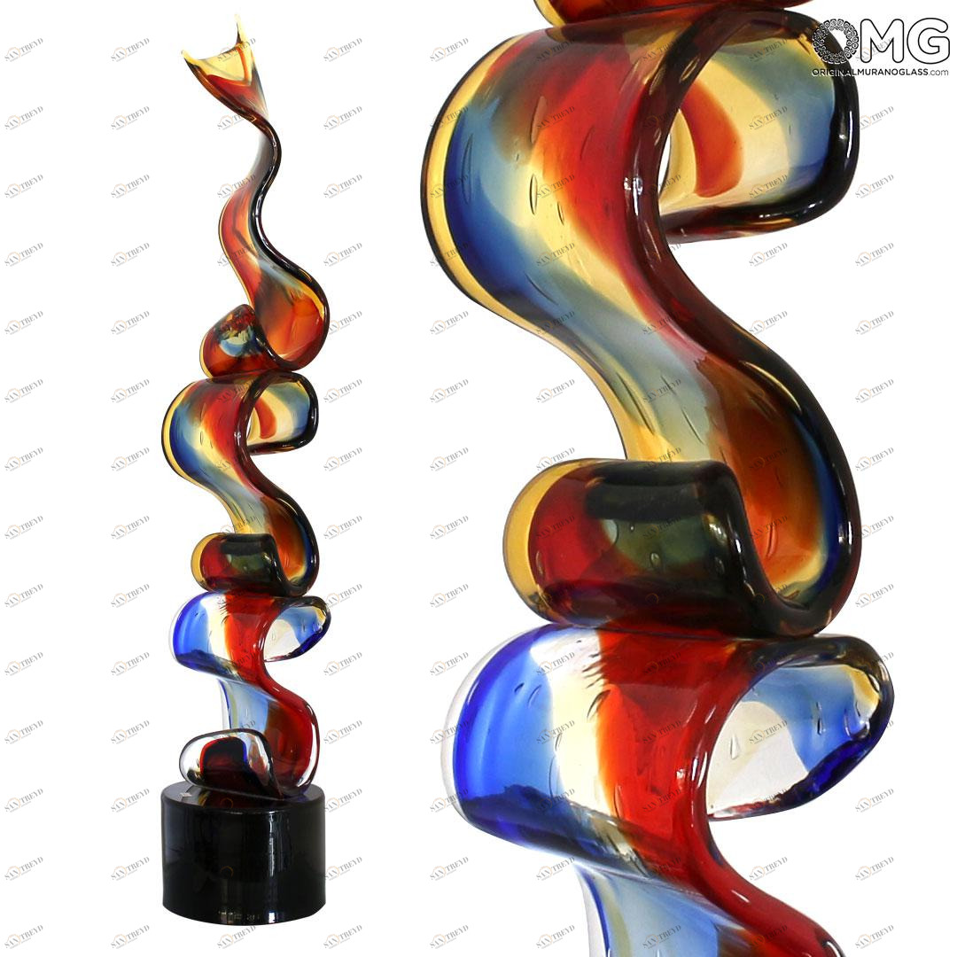 4613 ORIGINALMURANOGLASS Скульптура Бесконечная волна - муранское стекло OMG 21 см 