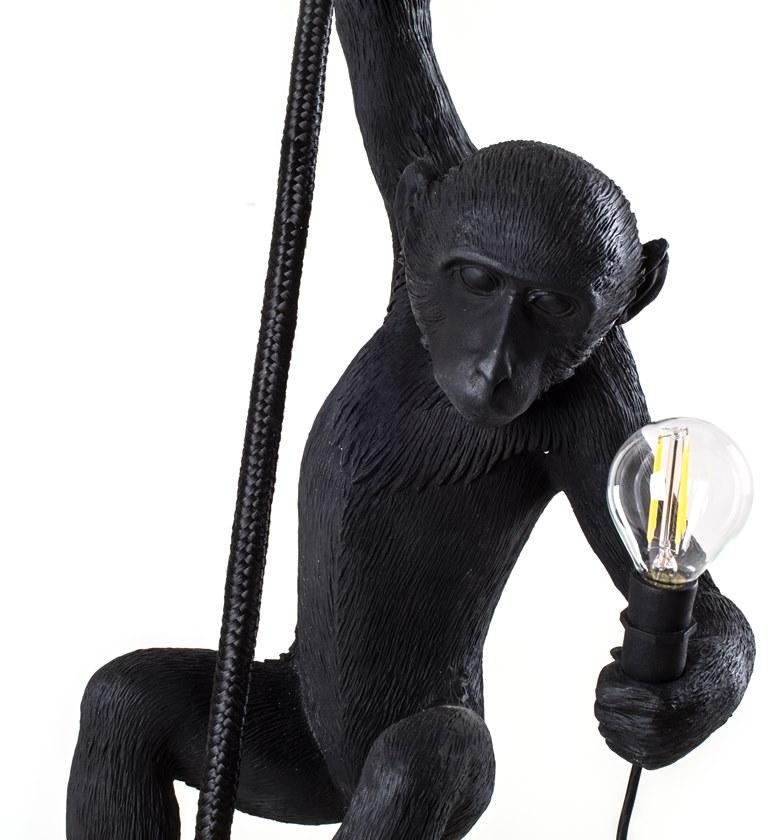 Seletti Подвесной светильник из пластмассы The monkey lamp black 14923 - Вид №3