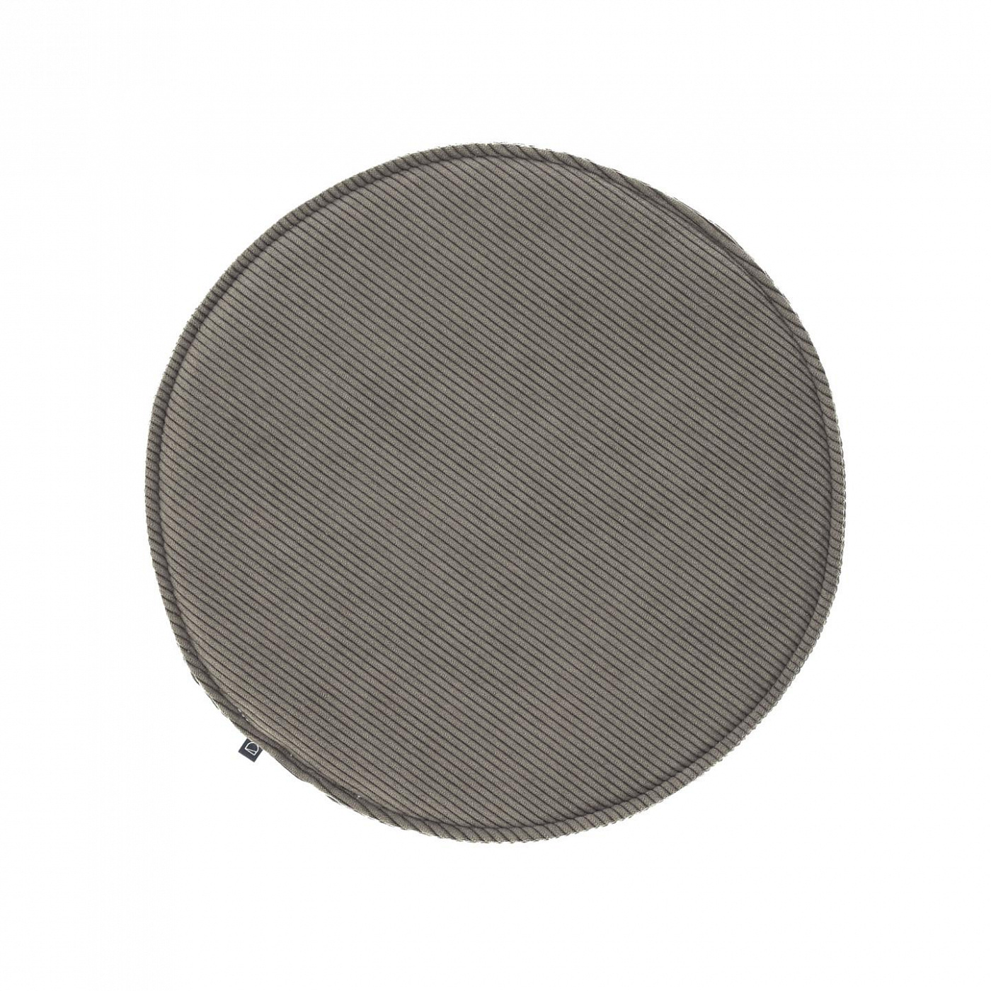 095805 Круглая вельветовая подушка на стул серая 35 см La Forma Sora  - Вид №1