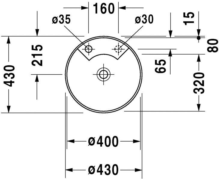 046240 Встроенная раковина под столешницу овальная Duravit Architec - Вид №1