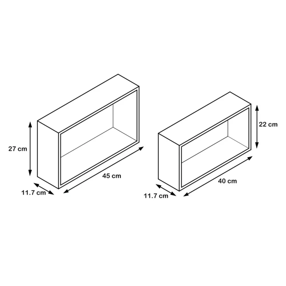 Набор настенных полок Spaceo 45x27 см/40x22 см МДФ цвет белый 2 шт 81898880 STLM-2128450  - Вид №5