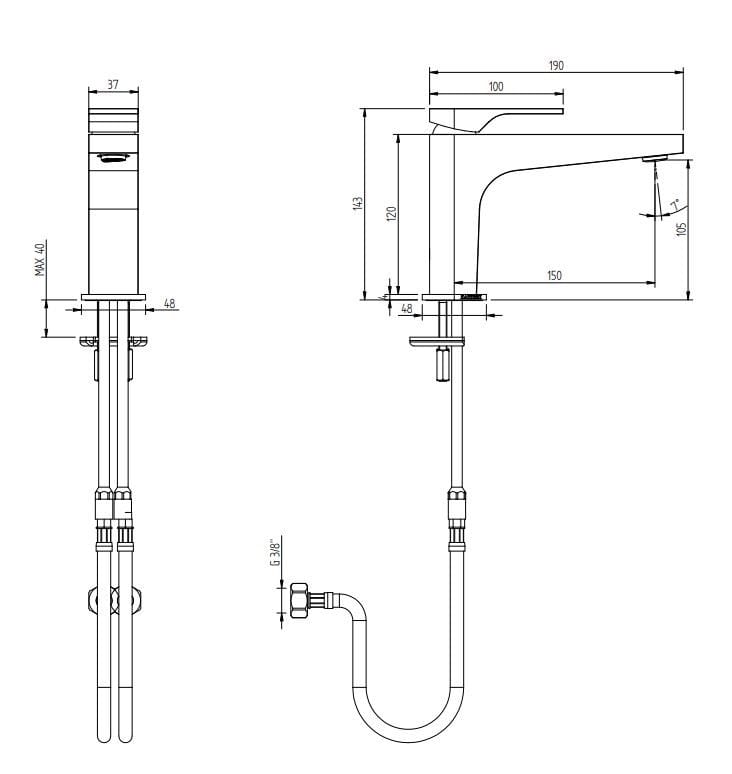 Смеситель для раковины Zazzeri 100 ARCH-00138863 - Вид №8