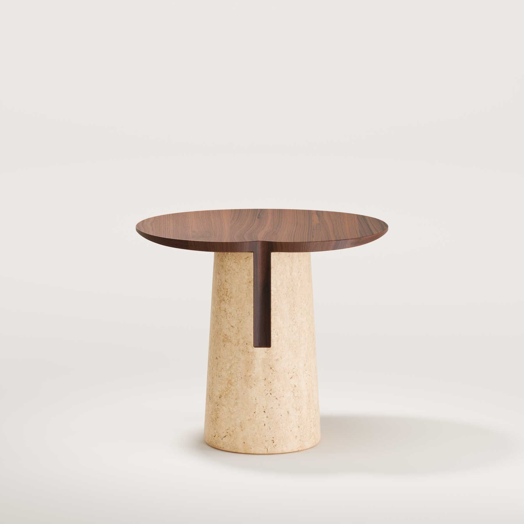 Высокий овальный журнальный столик из дерева и травертина Wewood Anchor ARCH-00147099 - Вид №11