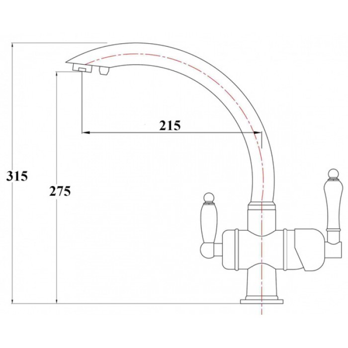 Zorg ZR 327 YF Antique Смеситель для кухни Zorg 315х215 мм  - Вид №2