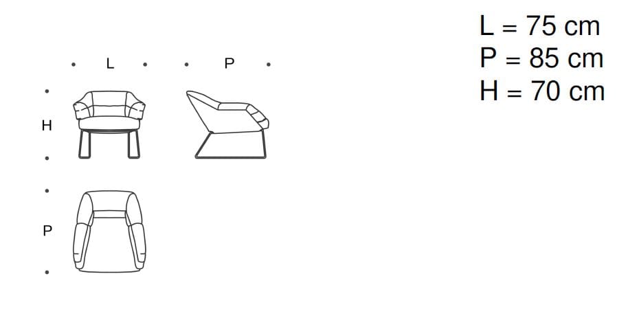 Тканевое кресло с подлокотниками Saba Italia Нью-Йорк ARCH-00098001 - Вид №1