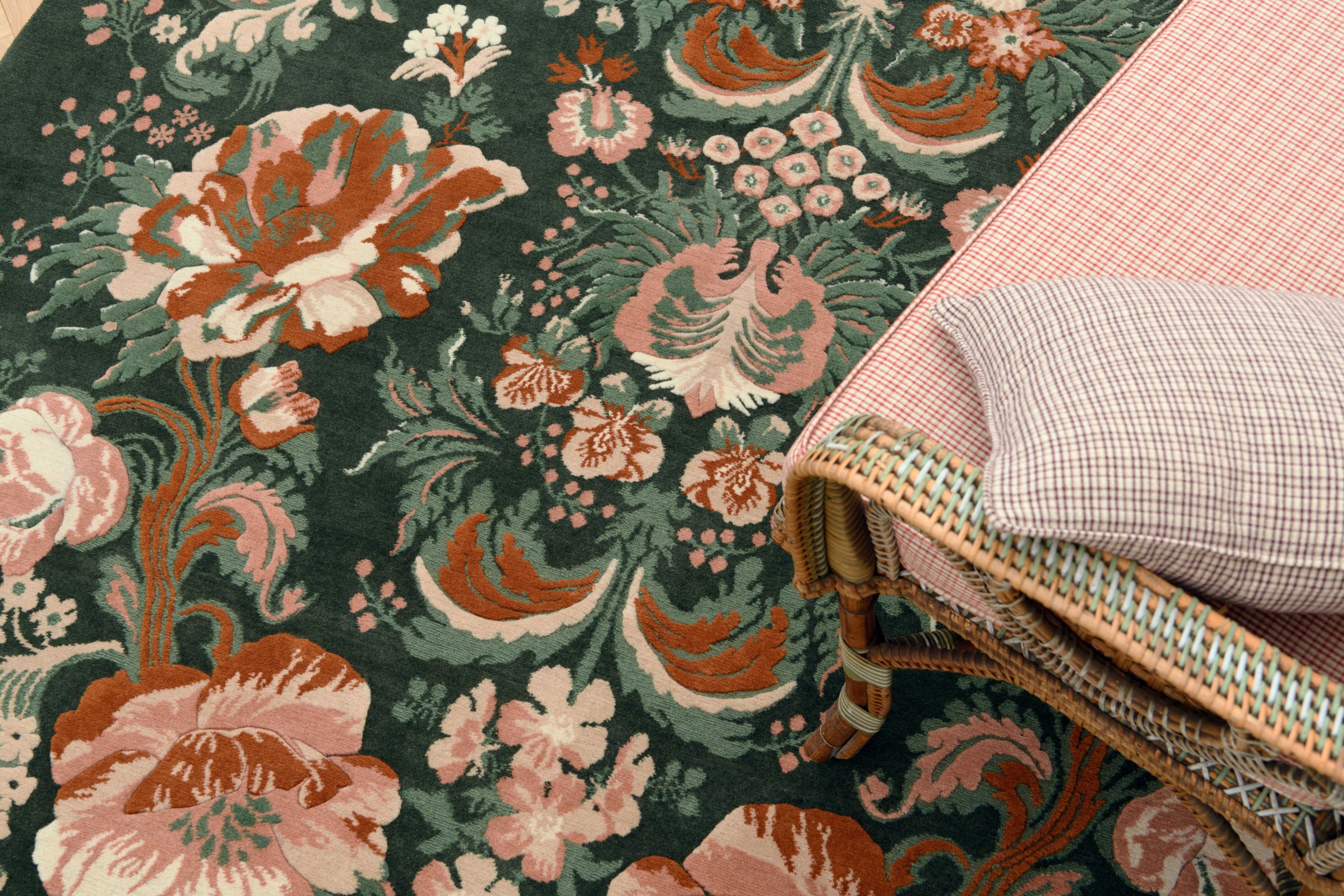 Изготовленный на заказ шерстяной прямоугольный цветочный ковер LELIEVRE Quenin-Belle Époque ARCH-00058485 - Вид №2