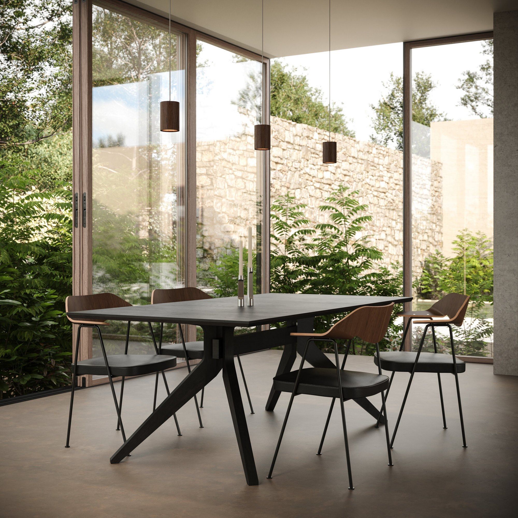 Стул с подлокотниками из кожи и шпона Case 675 ARCH-00046033 - Вид №36