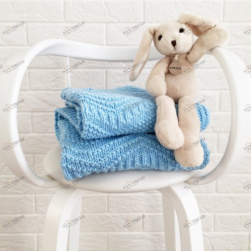 Плед NESTOR blue APERO ВЯЗАНЫЕ, ОДНОТОННЫЕ 010315 Голубой 