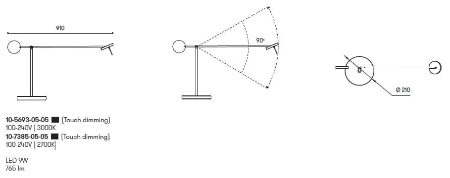Стальная регулируемая светодиодная настольная лампа LedsC4 Invisible ARCH-00130029 - Вид №4