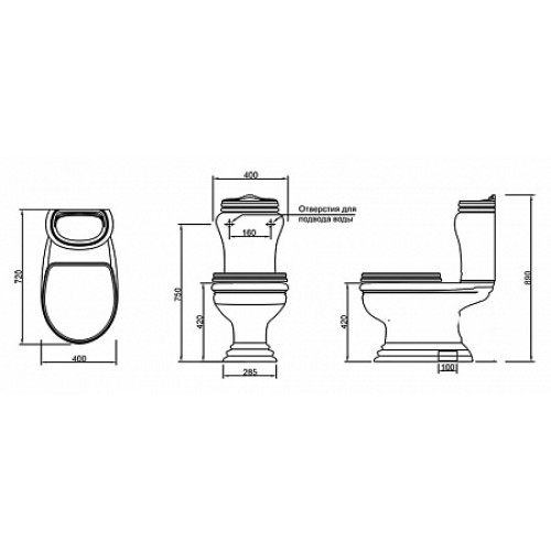 ML.MLD-25.748.D3.BR Бачок для унитаза Белый Migliore  Италия  - Вид №1