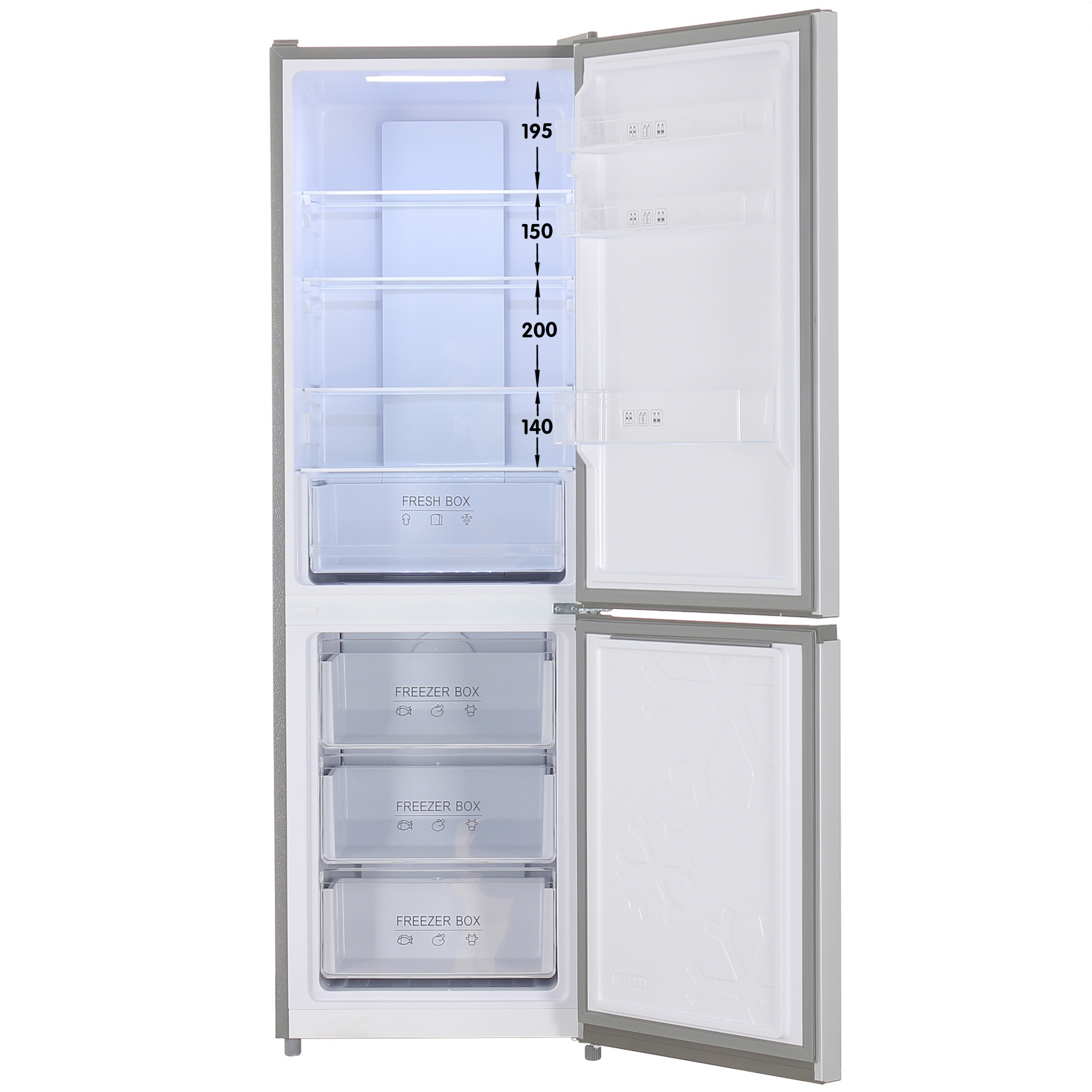 9944654 Холодильник с морозильником   Nordfrost RFC 350D NFS серебристый STDN-0024657 - Вид №1