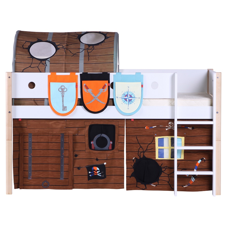 Кровать Flexa White с лестницей, 200 см, белая лакированная 801730995 - Вид №8