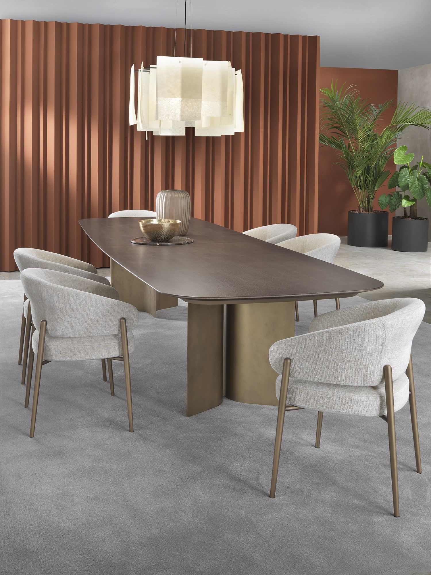 Овальный стол с мраморным верхом и изогнутым металлическим основанием Marelli Wave ARCH-00138111 - Вид №31