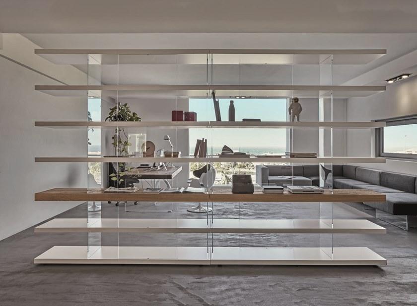 Lago Самонесущий открытый книжный шкаф из дерева и стекла Air sun-id-1401620 - Вид №2