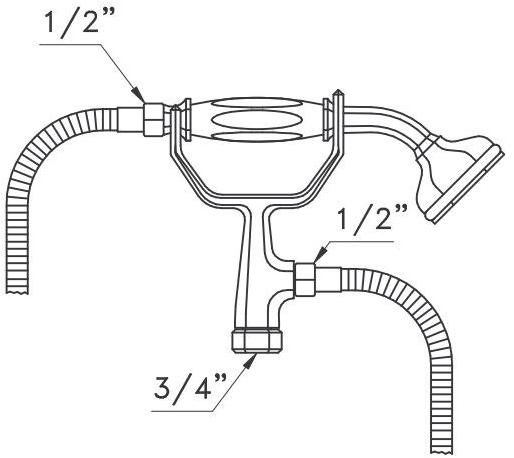 RUBINETTERIE STELLA Ручной душ с подставкой Eccelsa 306 - Вид №1