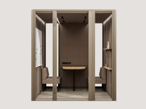 Многосторонняя акустическая офисная кабина с сиденьем