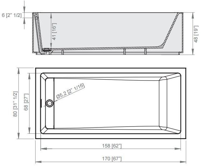 KRION Отдельностоящая прямоугольная ванна из krion® Ras sun-id-1440297 - Вид №1