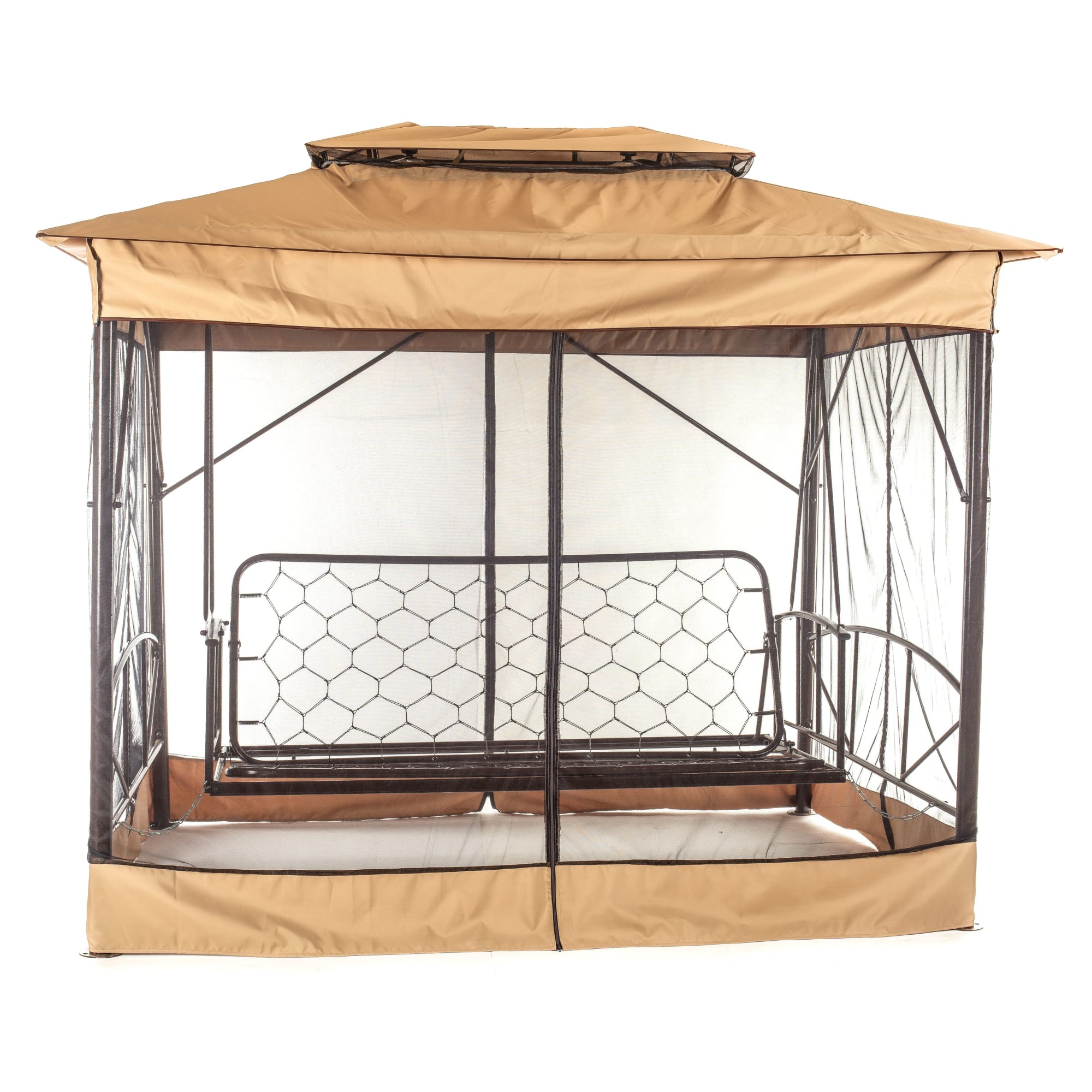 82120202 Качели-павильон садовые 4-х местные (до 280 кг) бежевый Santreyd  - Вид №1