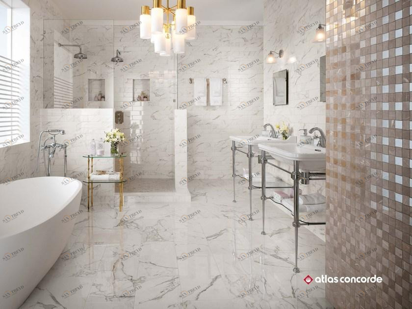 Atlas Concorde Белая плитка для стен с эффектом мрамора Brick atelier sun-id-1364938