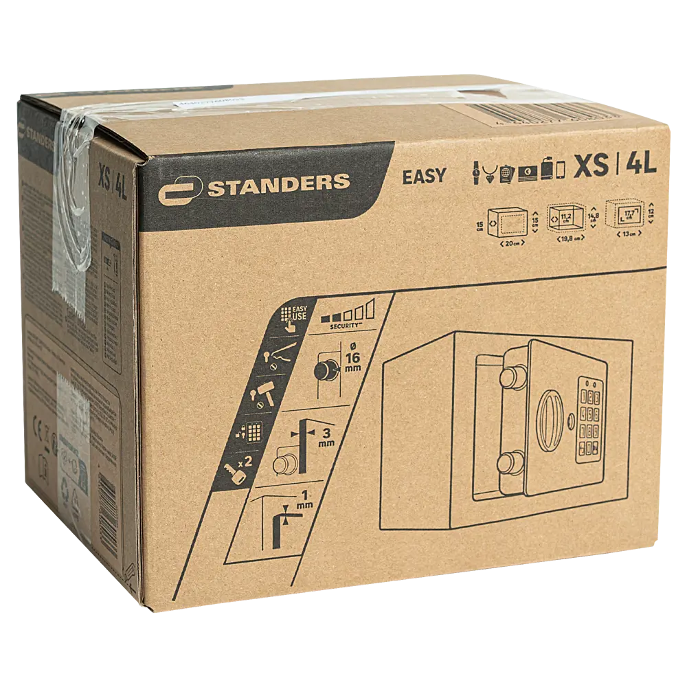 Сейф встраиваемый малый Standers электронный замок 4 л 89418325 STLM-2055900  - Вид №6