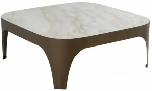 Tonin Casa Квадратный стальной журнальный столик и столешница из керамогранита