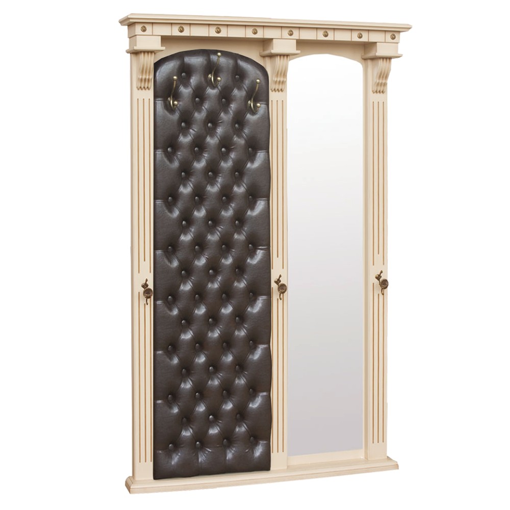 11151 Настенная прихожая с зеркалом Тауэр 7 Айвори Шоколад BOGACHO 4627138229491