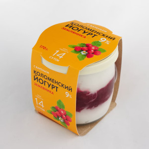 Йогурт Коломенский Земляника из сливок 9% Коломенское молоко 170 г БЗМЖ