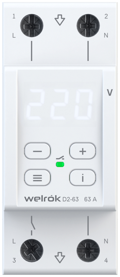 Реле напряжения Welrok D2-63 для защиты электрооборудования 88016204