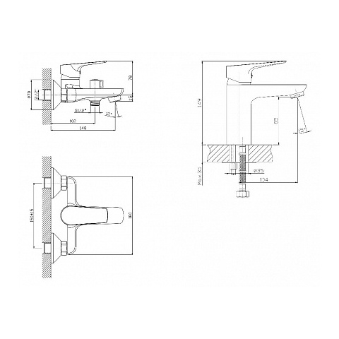 Orange Pro M44-311cr set 3 in 1 (ванна, умывальник, лейка, стойка, шланг) античная бронза sun-id-1517345 - Вид №5