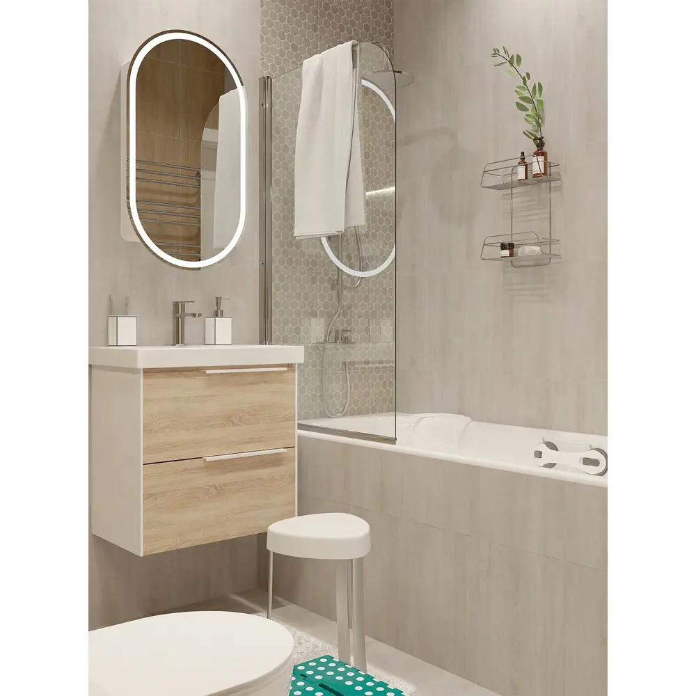 Тумба под раковину подвесная Sanflor Барселона 60 см цвет дуб сонома STLM-2040742 - Вид №6