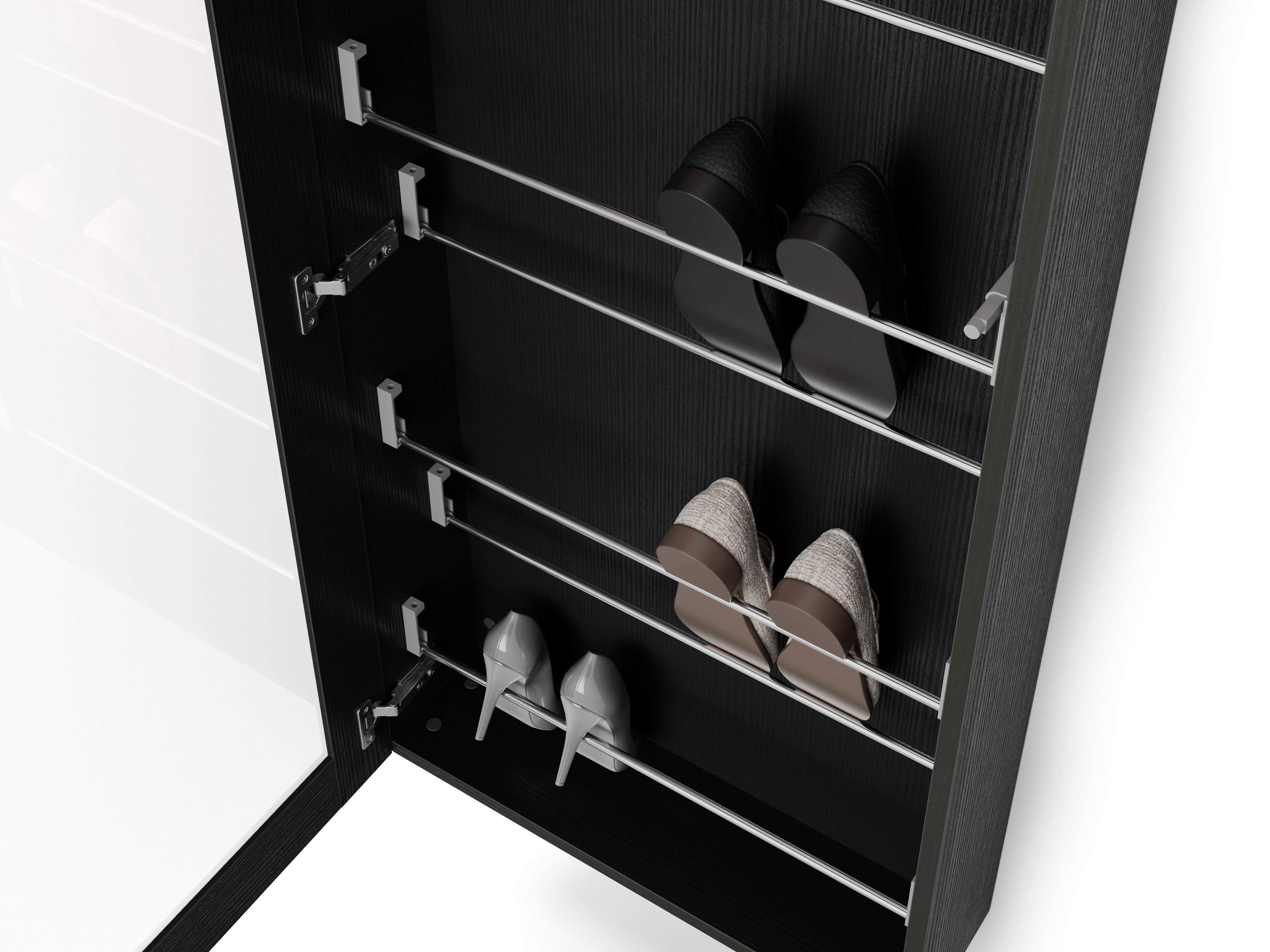 Подвесной шкаф для обуви из черного ясеня Mobili Fiver Rachele ARCH-00064321 - Вид №3