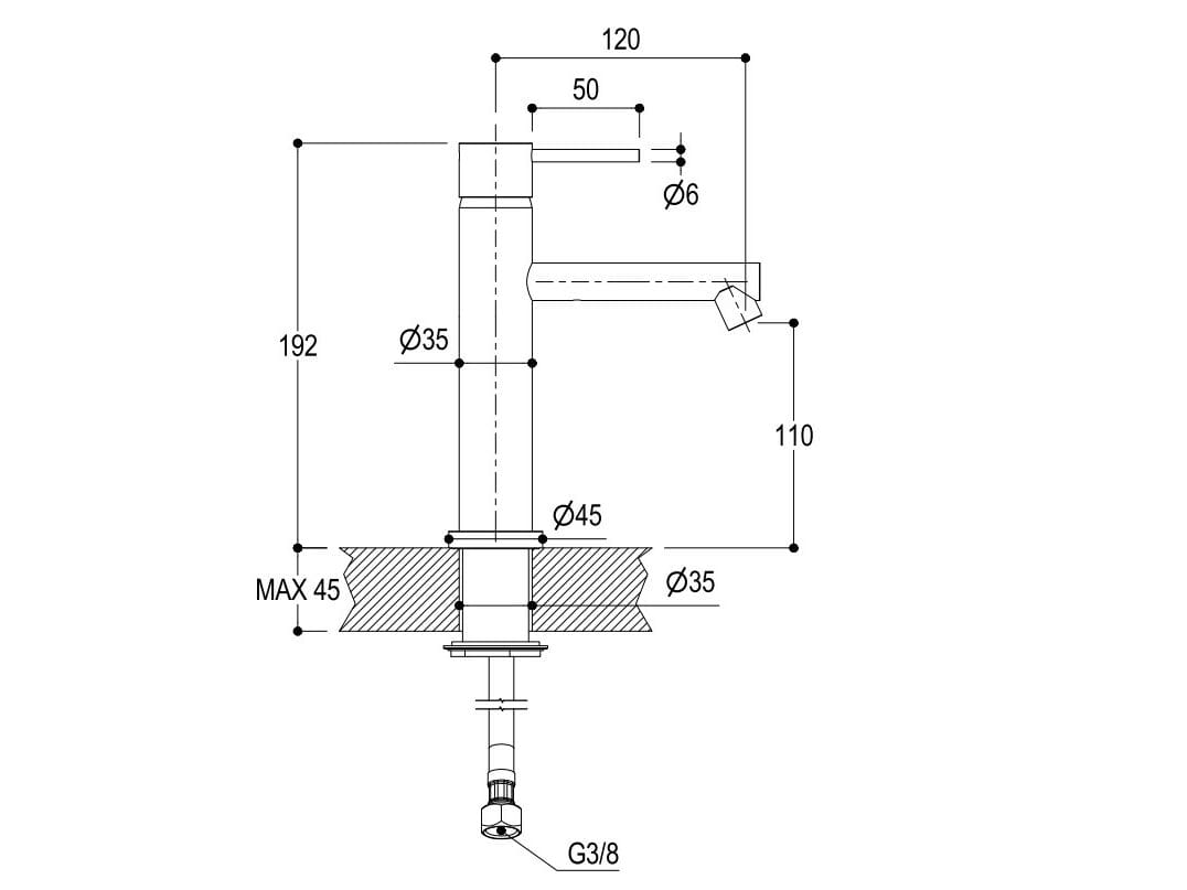 Смеситель для раковины из нержавеющей стали Ritmonio Diametro35 Inox ARCH-00115671 - Вид №6