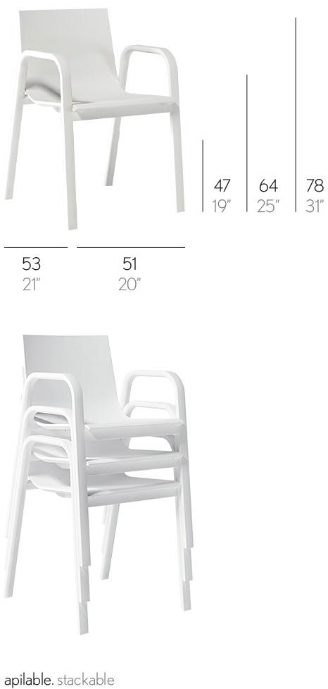 GANDIABLASCO Садовый стул из полиуретана с подлокотниками Stack sun-id-1356755 - Вид №9