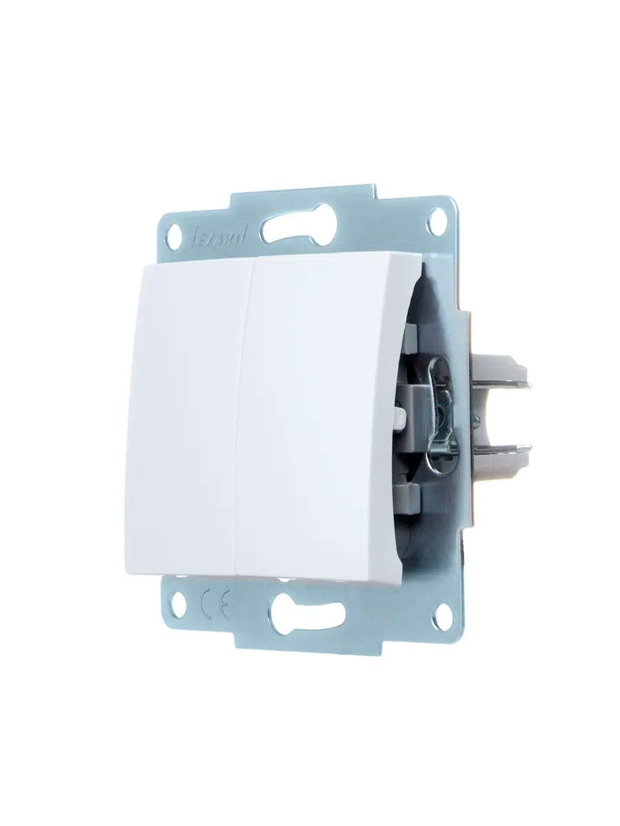 ASTI Выключатель двойной белый механизм LEZARD 7081-0288-101 - Вид №3