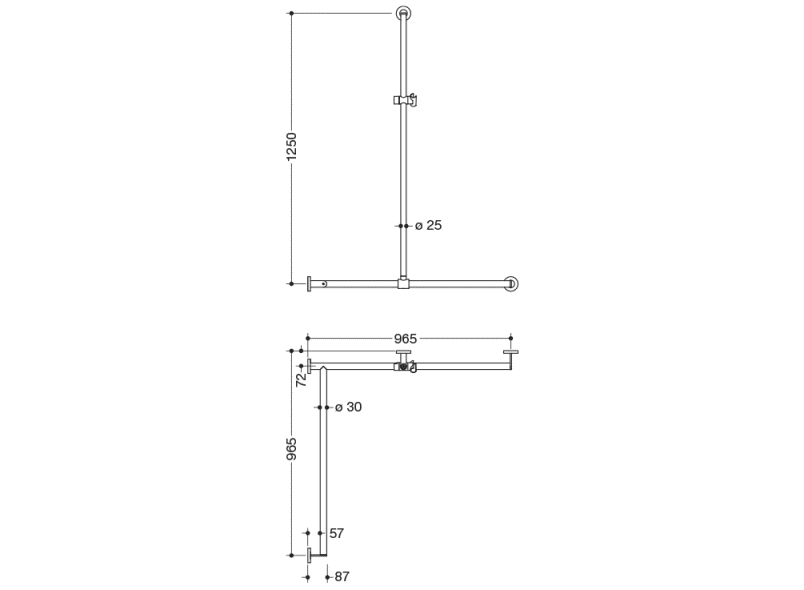 900.35.33440 Поручень для душа с выдвижным держателем для душа HEWI Greifen  - Вид №1