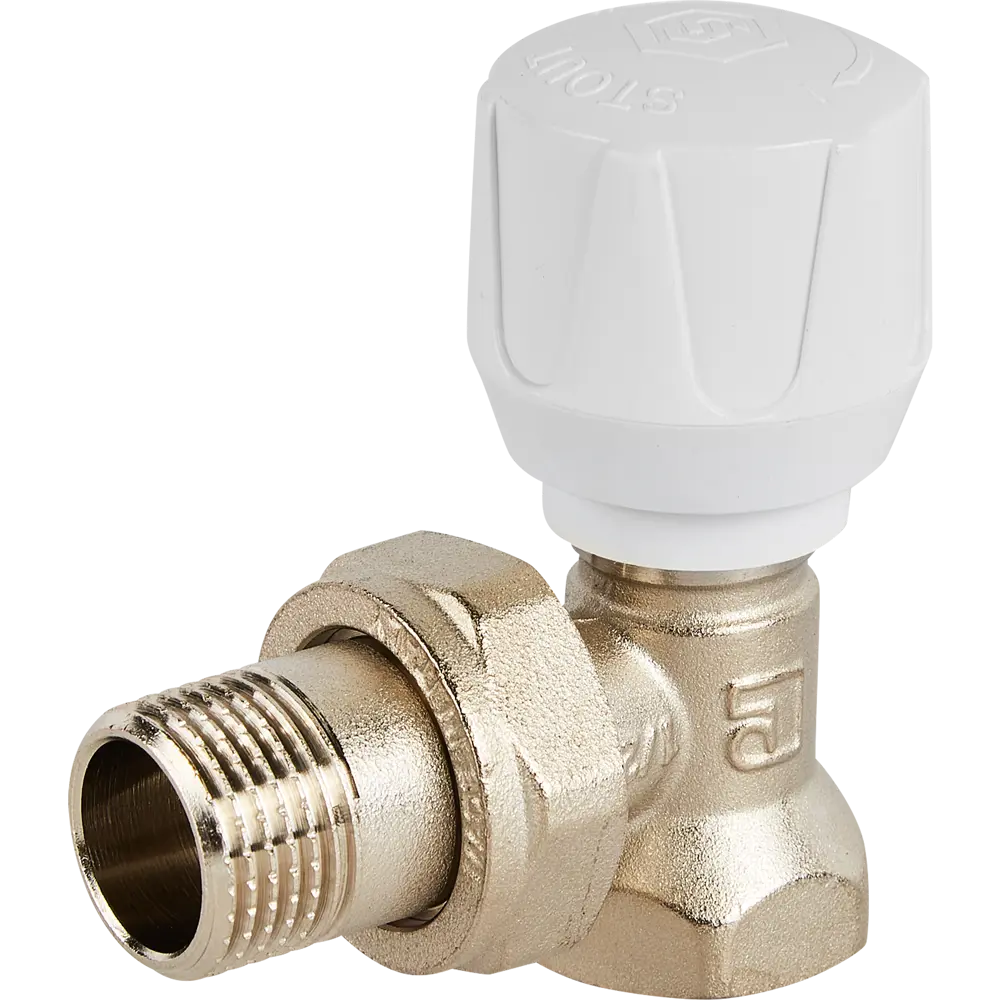 STOUT Угловой клапан для радиатора 1/2" с ручной регулировкой 82432097 STLM-1395450