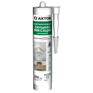 Акриловый монтажный клей Axton прозрачный 280 мл 89352432