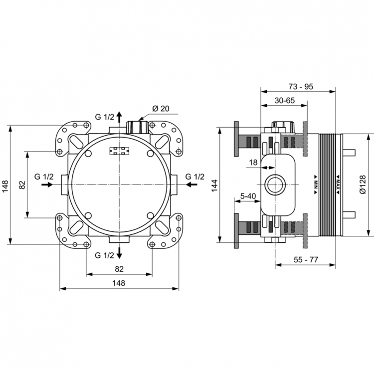A7572AA Промо комплект "ВСЕ для встройки ALL IN ONE" Ideal Standard CERATHERM C100  - Вид №11