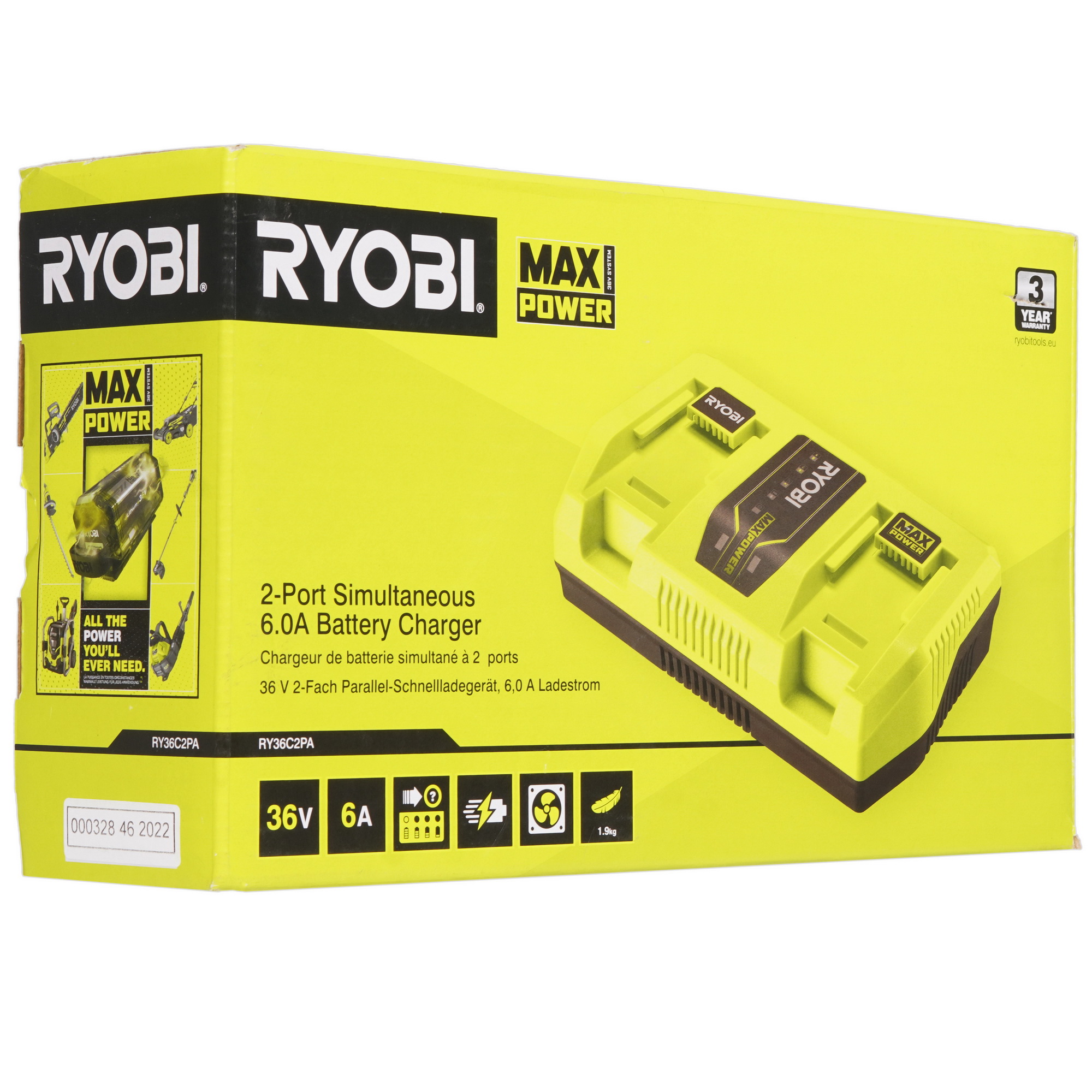 Зарядное устройство Ryobi RY36C2PA ONE+ 36V 5481032 STDN-0098101 - Вид №4