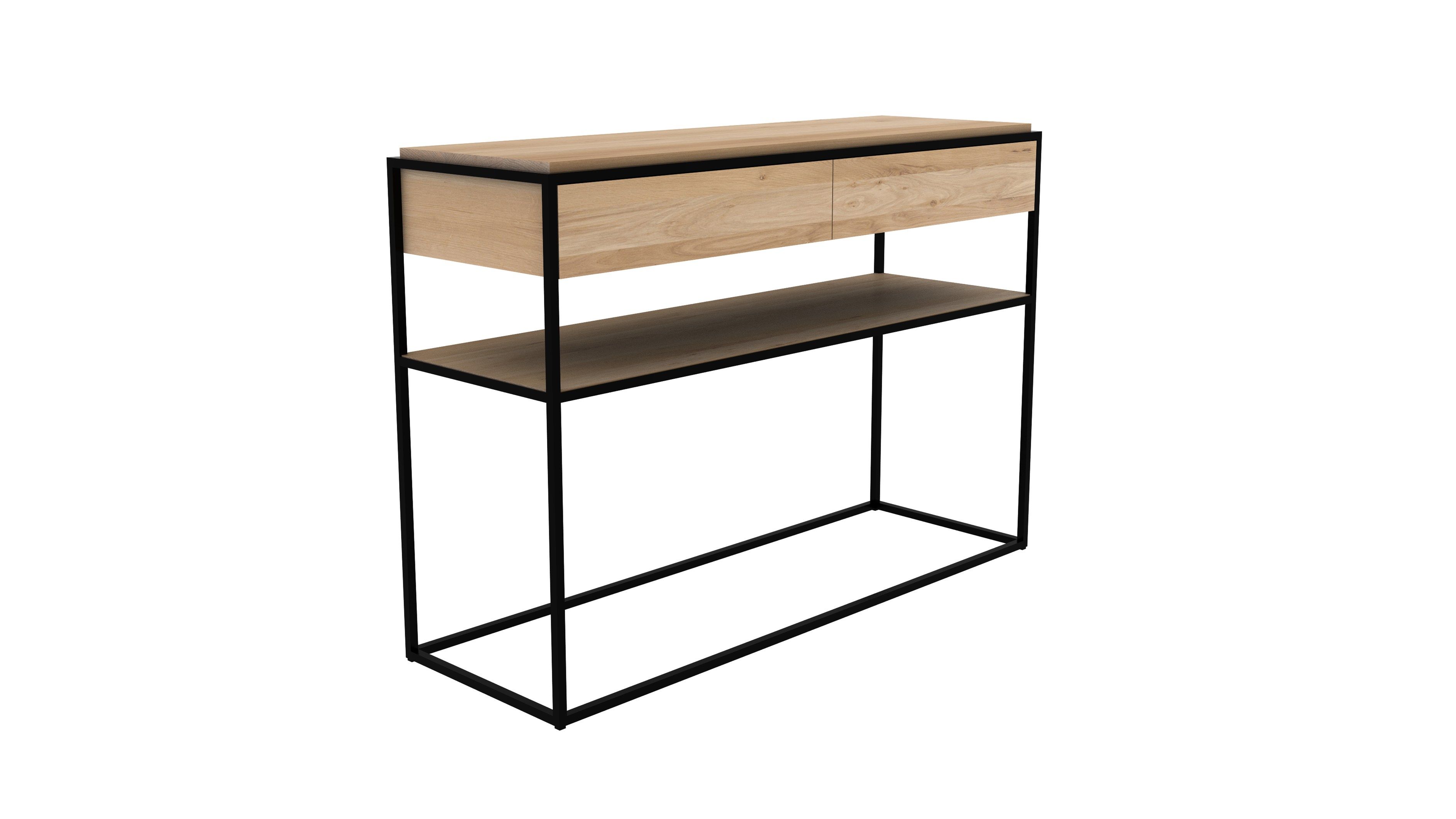 Прямоугольная дубовая консоль с ящиками Ethnicraft Monolit ARCH-00115539 - Вид №1