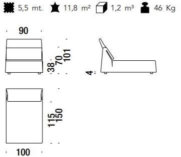 Moroso Дормез со съемным чехлом из ткани Highlands sun-id-1363077 - Вид №10